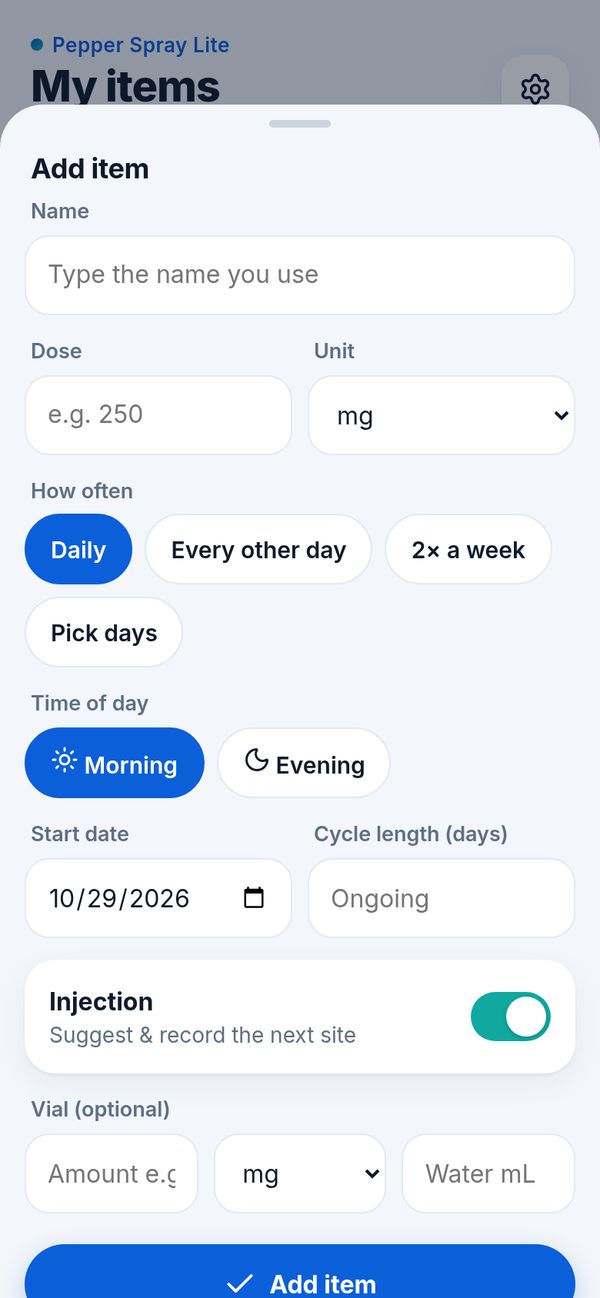 Add item